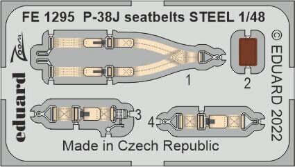 Eduard Accessories FE1295 P-38J seatbelts STEEL