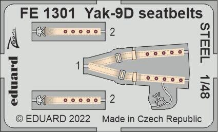 Eduard Accessories FE1301 Yak-9D seatbelts STEEL
