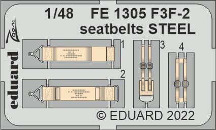 Eduard Accessories FE1305 F3F-2 seatbelts STEEL for ACADEMY