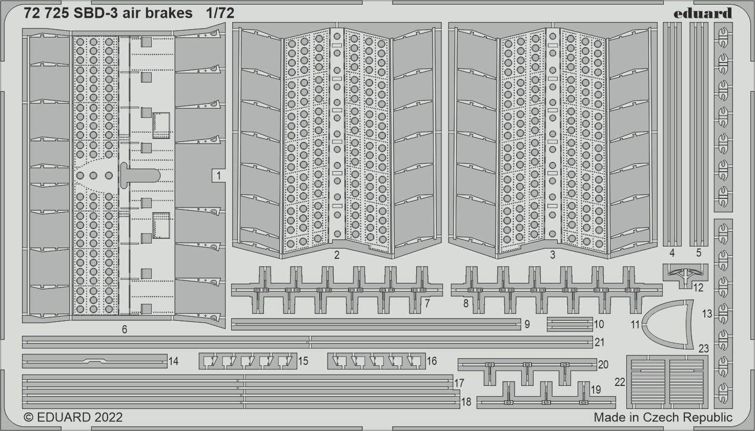 Eduard Accessories 72725 SBD-3 air brakes for FLYHAWK