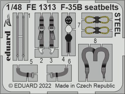 Eduard Accessories FE1313 F-35B seatbelts STEEL for ITALERI