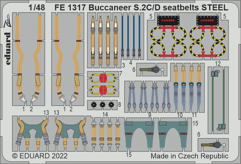 Eduard Accessories FE1317 Buccaneer S.2C/D seatbelts STEEL for AIRFIX