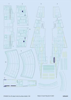 Eduard Accessories ER48005 Su-25 raised rivets & surface details for ZVEZDA