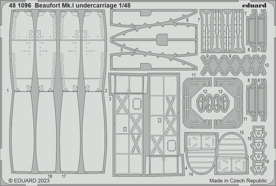 Eduard Accessories 481096 Beaufort Mk.I undercarriage for ICM