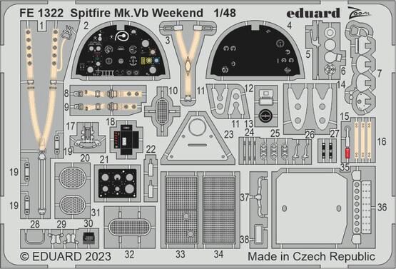 Eduard Accessories FE1322 Spitfire Mk.Vb Weekend for EDUARD