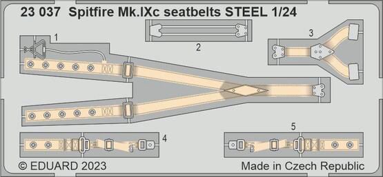 Eduard Accessories 23037 Spitfire Mk.IXc seatbelts STEEL 1/24 AIRFIX