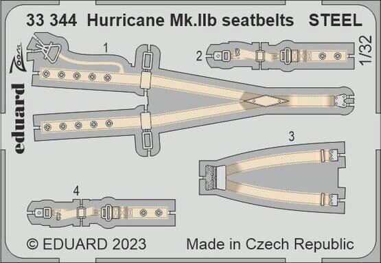 Eduard Accessories 33344 Hurricane Mk.IIb seatbelts STEEL 1/32 REVELL