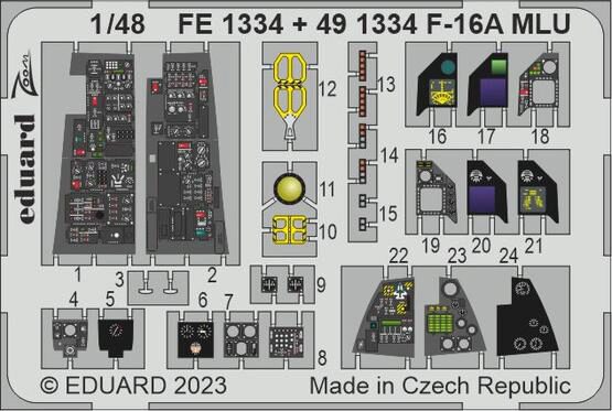 Eduard Accessories 491334 F-16A MLU 1/48 KINETIC