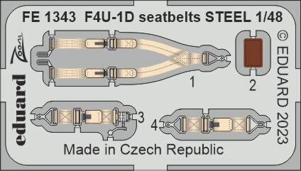 Eduard Accessories FE1343 F4U-1D seatbelts STEEL 1/48 HOBBY BOSS