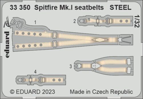 Eduard Accessories 33350 Spitfire Mk.I seatbelts STEEL 1/32 KOTARE