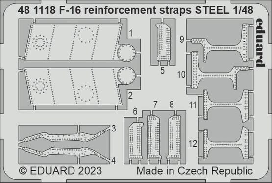 Eduard Accessories 481118 F-16 reinforcement straps STEEL 1/48 KINETIC