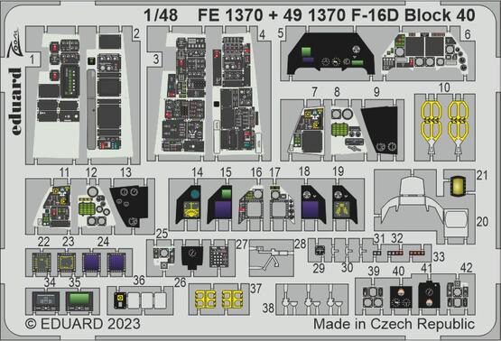 Eduard Accessories FE1370 F-16D Block 40 1/48 KINETIC