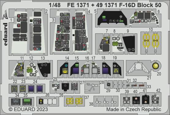 Eduard Accessories FE1371 F-16D Block 50 1/48 KINETIC