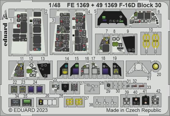 Eduard Accessories 491369 F-16D Block 30 1/48 KINETIC