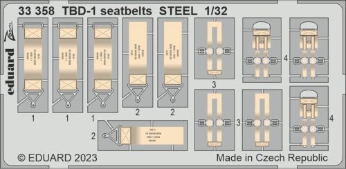 Eduard Accessories 33358 TBD-1 seatbelts STEEL 1/32 TRUMPETER