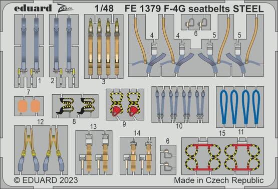 Eduard Accessories FE1379 F-4G seatbelts STEEL 1/48 MENG