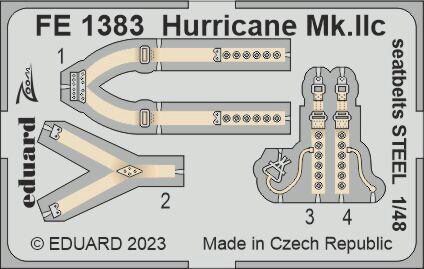 Eduard Accessories FE1383 Hurricane Mk.IIc seatbelts STEEL 1/48 ARMA HOBBY
