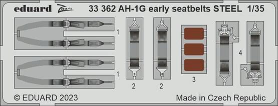 Eduard Accessories 33362 AH-1G early seatbelts STEEL 1/35