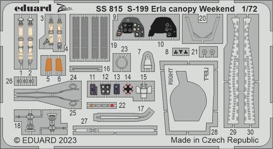 Eduard Accessories SS815 S-199 Erla canopy Weekend 1/72