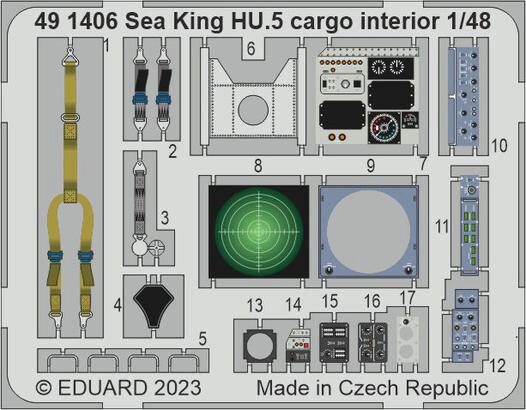 Eduard Accessories 491406 Sea King HU.5 cargo interior 1/48