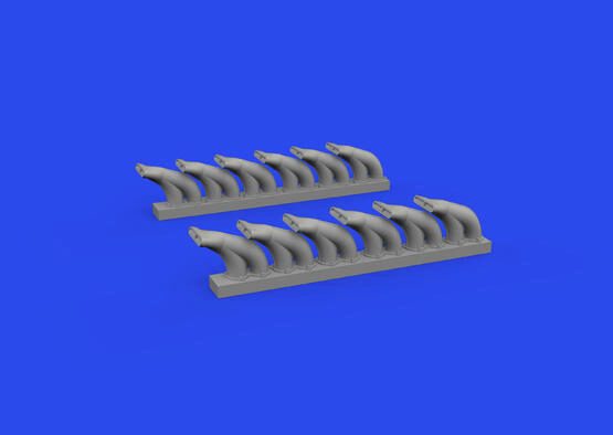 Eduard Accessories 648958 P-39 exhaust stacks fishtail PRINT 1/48