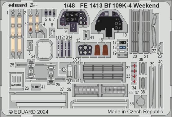Eduard Accessories FE1413 Bf 109K-4 Weekend 1/48