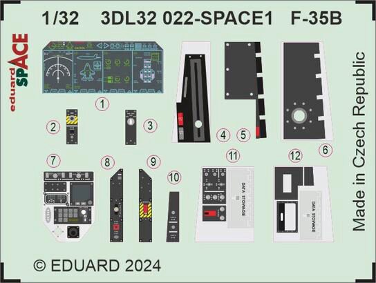 Eduard Accessories 3DL32022 F-35B SPACE 1/32