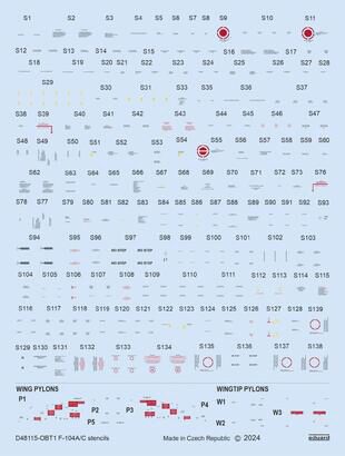 Eduard Accessories D48115 F-104A/C stencils 1/48 KINETIC