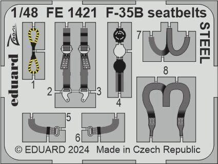 Eduard Accessories FE1421 F-35B seatbelts STEEL 1/48 TAMIYA