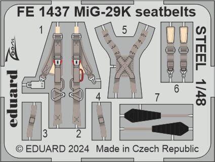 Eduard Accessories FE1437 MiG-29K seatbelts STEEL 1/48 HOBBY BOSS