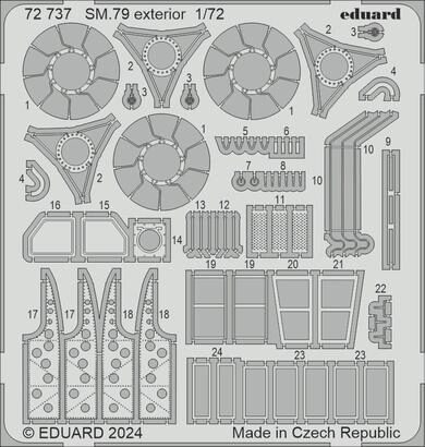 Eduard Accessories 72737 SM.79 exterior  ITALERI