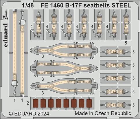 Eduard Accessories FE1460 B-17F seatbelts STEEL 1/48