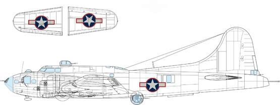 Eduard Accessories EX1054 B-17F US national insignia w/ red outline 1/48