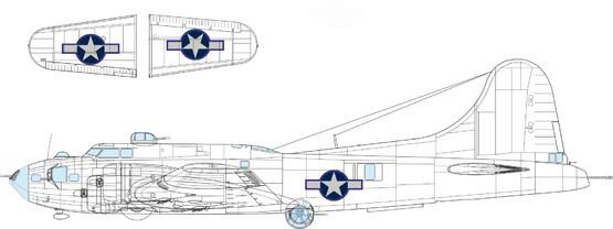 Eduard Accessories EX1055 B-17F US national insignia w/ blue outline 1/48