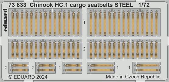 Eduard Accessories 73833 Chinook HC.1 cargo seatbelts STEEL  AIRFIX