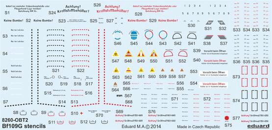 Eduard Accessories D48025 Bf 109G stencils for Eduard