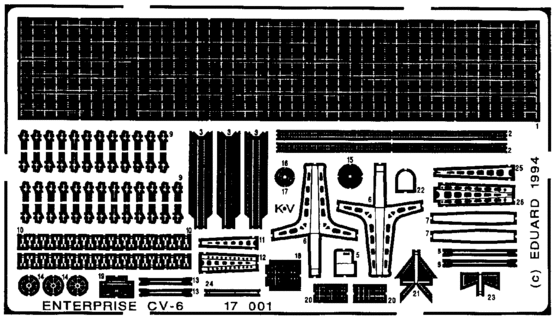 Eduard Accessories 17001 Flugzeugträger USS Enterprise CV6 für Tamiya Bausatz 77514