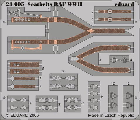 Eduard Accessories 23005 Seatbelts RAF WWII  1/24 Sicherheitsgurte 
