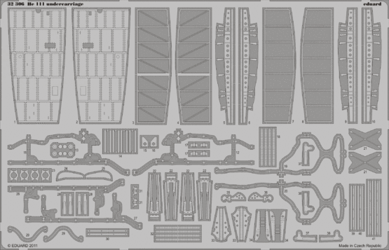 Eduard Accessories 32306 He 111 undercarriage for Revell
