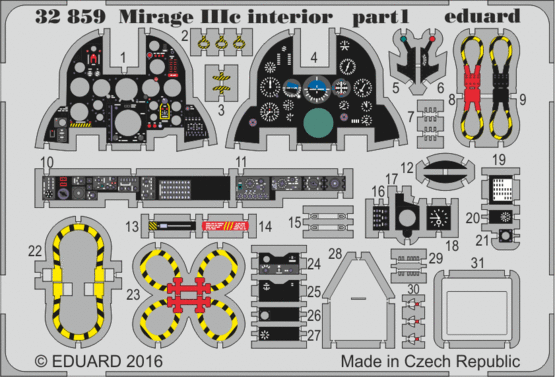Eduard Accessories 32859 Mirage IIIc interior for Italeri