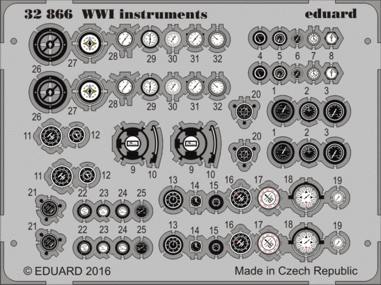 Eduard Accessories 32866 WWI instruments