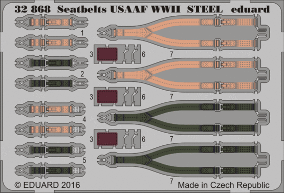 Eduard Accessories 32868 Seatbelts USAAF WWII STEEL