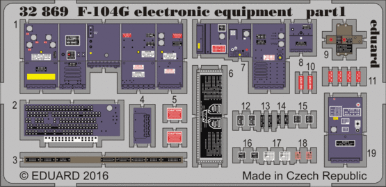 Eduard Accessories 32869 F-104G electronic equipment for Italeri
