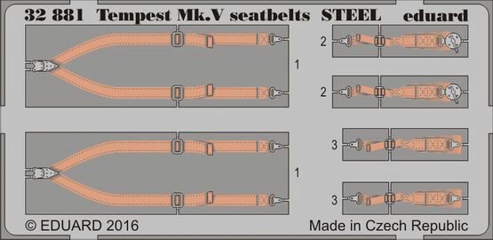 Eduard Accessories 32881 Tempest Mk.V seatbelts STEEL f.SpecialHo