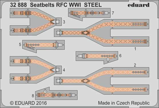 Eduard Accessories 32888 Seatbelts RFC WWI Steel