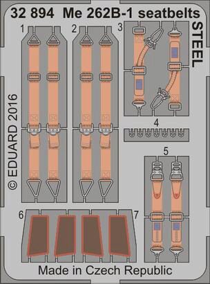 Eduard Accessories 32894 Me 262B-1 seatbelts STEEL for Revell