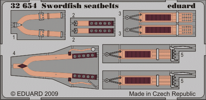 Eduard Accessories 32654 Swordfish seatbelts für Trumpeter