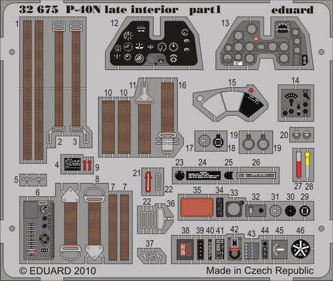 Eduard Accessories 32675 P-40N late interior S.A. for Hasegawa