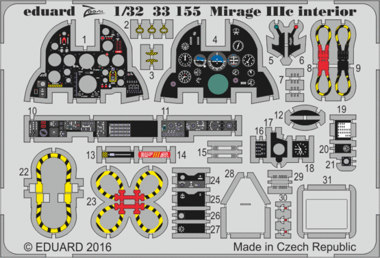 Eduard Accessories 33155 Mirage IIIc interior for Italeri