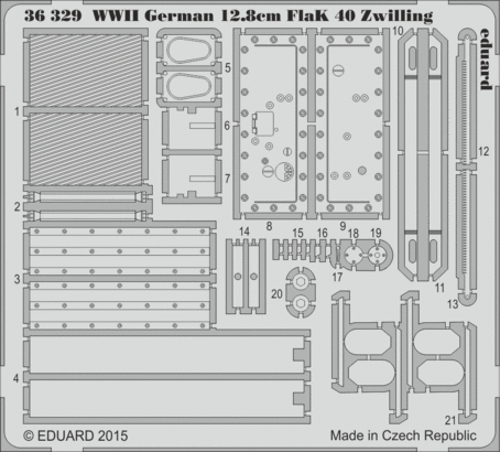 Eduard Accessories 36329 WWII German 12,8cm Flak 40 Zwilling f.Ta Takom
